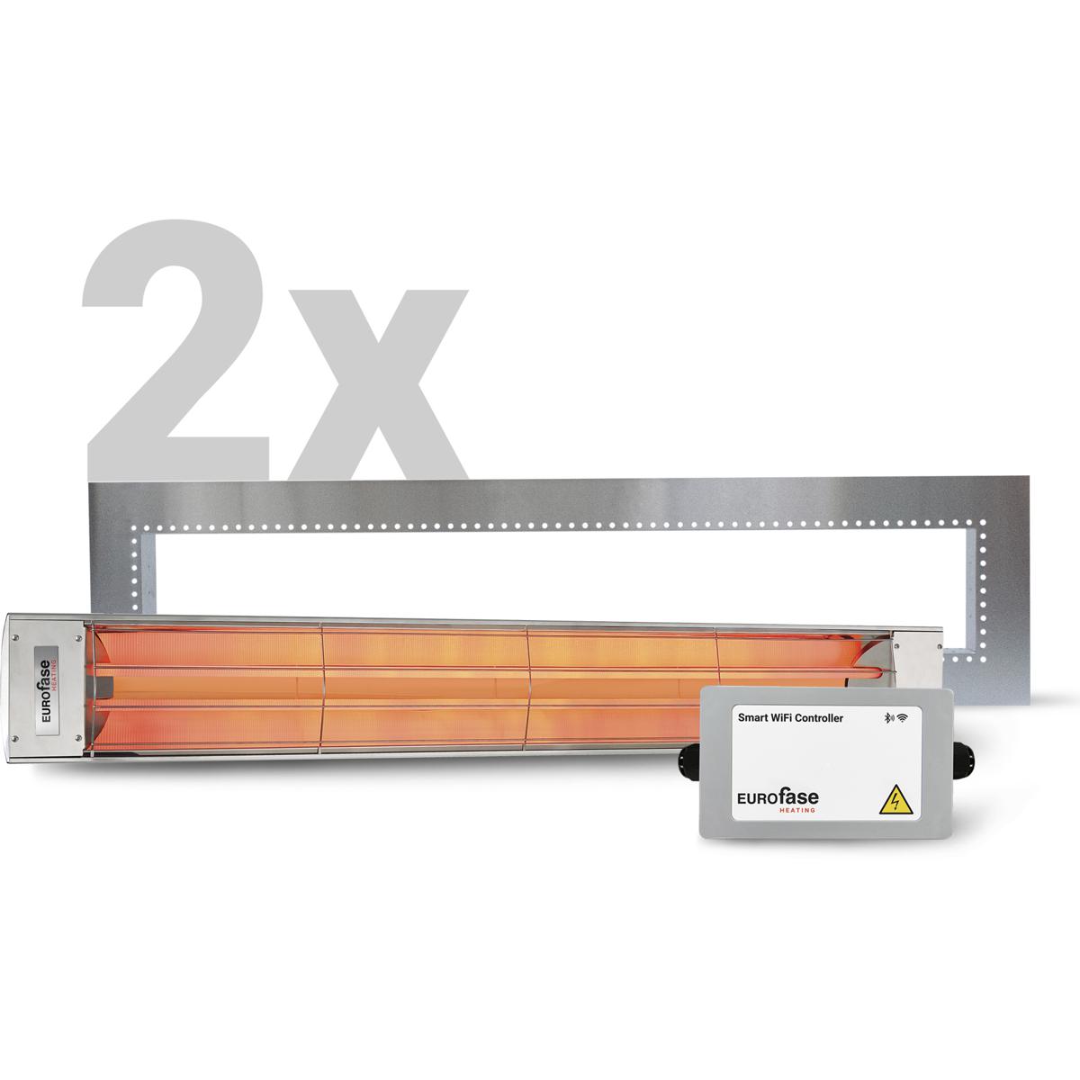 Eurofase BUNDLE2 EF60 Series Stainless Steel and Light Grey Electric Patio Heater Bundle